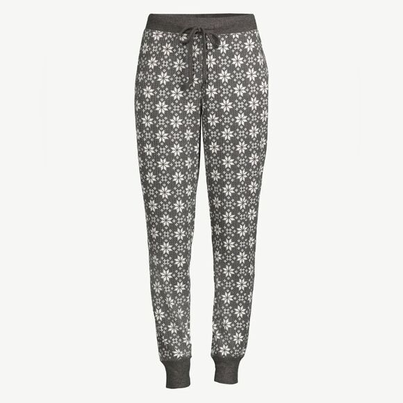 Joyspun Women's Charcoal Gray Snowflake Joggers - Picture 4 of 14